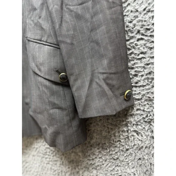 Escada Margaretha Ley Vintage Gray 90's Pinstripe Blazer Oversize L/XL‎